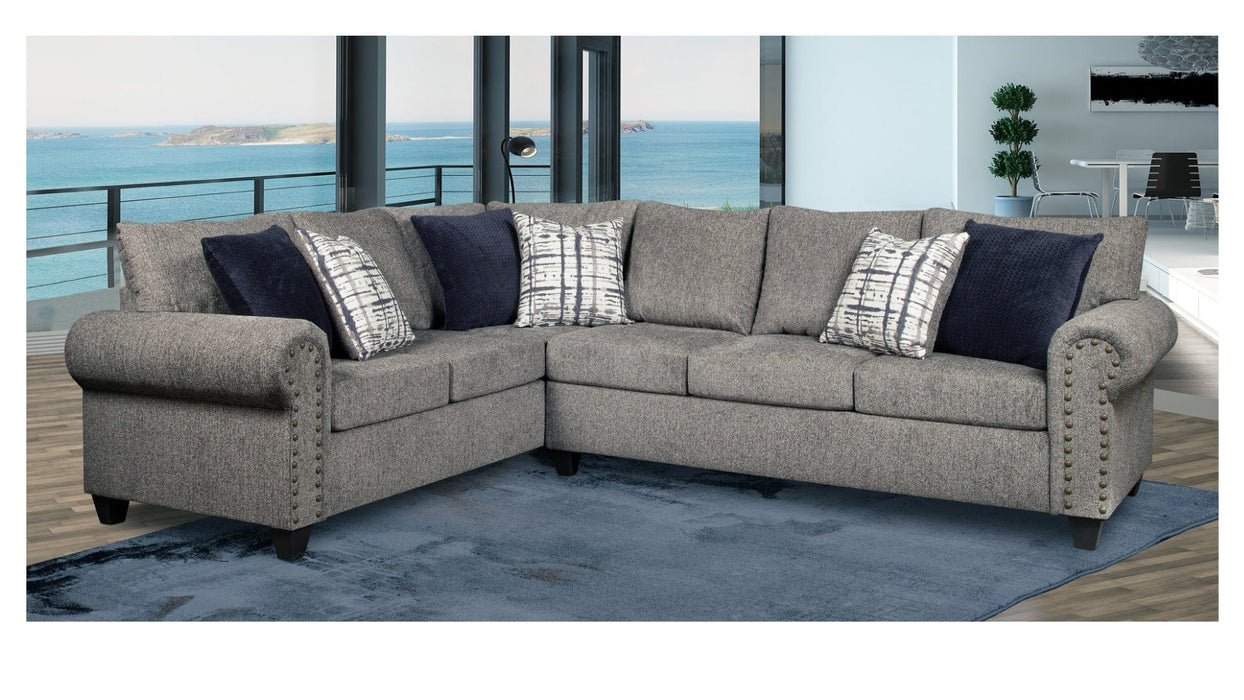 Emilia Gray Fabric Sectional Sofa