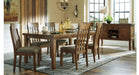 Flaybern Brown Wood Standard Height 7pc Dining Table & Chair Set