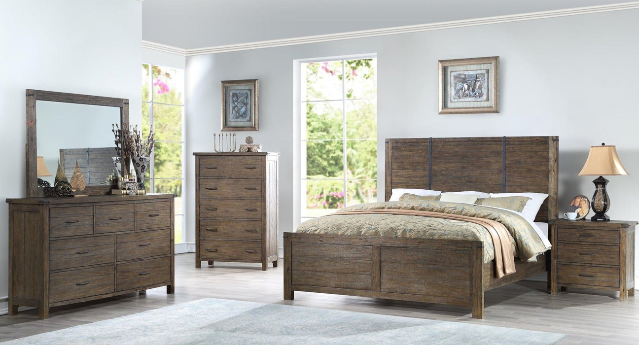 Galleon Brown Wood Queen Bedroom Set