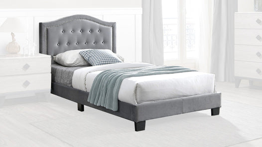 Gray Fabric Full Bed