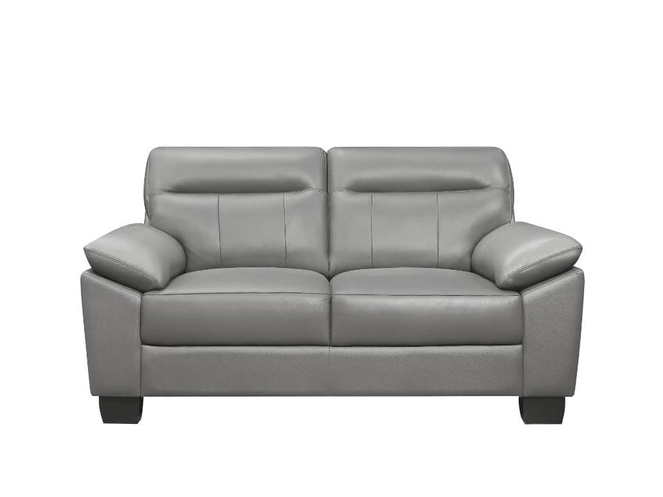 Gray Faux Leather Living Room Set