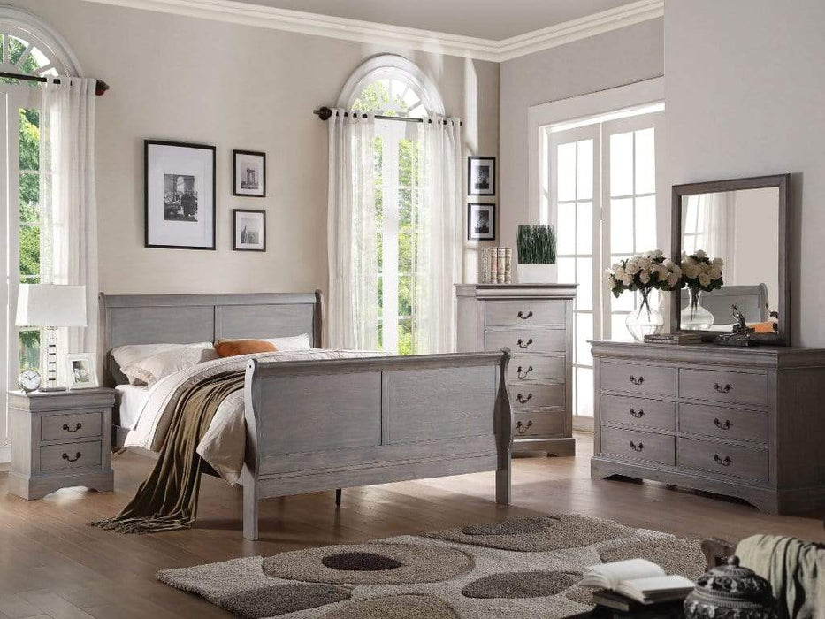Gray Wood Full Bedroom Set