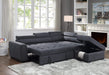 Harris Gray Cotton Blend Sectional Sleeper Sofa