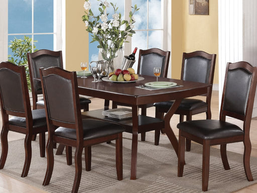 Imperial Brown Wood Standard Height 7pc Dining Table & Chair Set