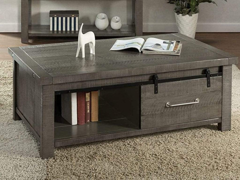 Industrial Charm Gray Wood And Metal Coffee Table