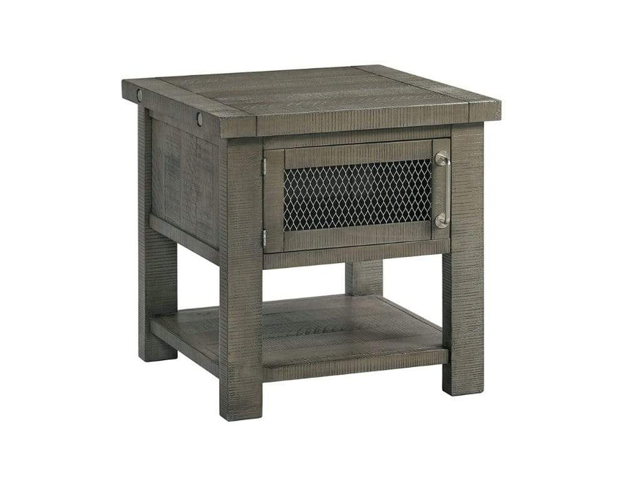 Industrial Charm Gray Wood And Metal End Table