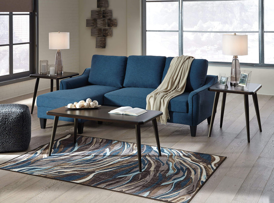 Jarreau Blue Fabric Sectional Sofa Bed