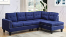 Jeimmur Blue Fabric Modular Sectional Sofa
