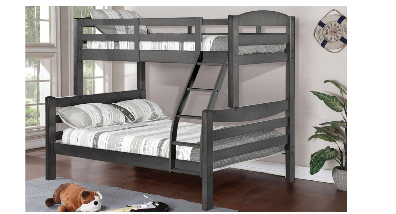 Juno Gray Wood Twin Over Full Bunk Bed