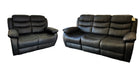 Kaiser Black Faux Leather Living Room Set