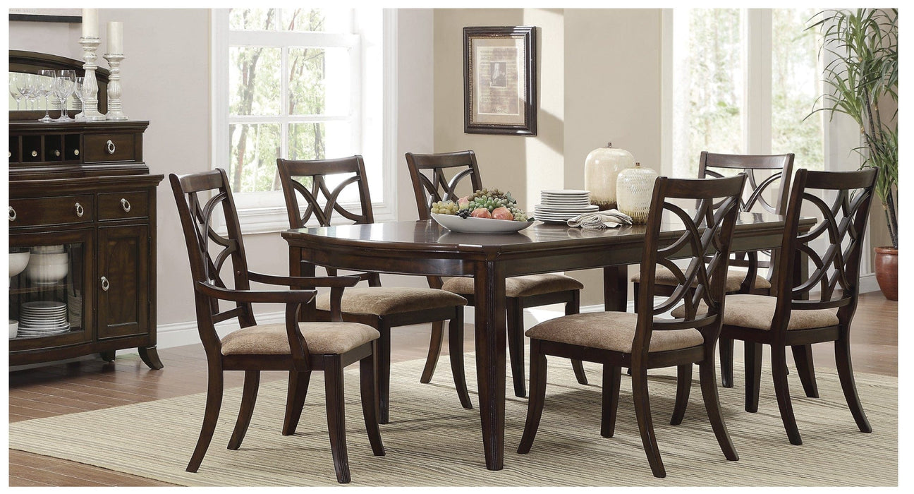 Keegan Brown Wood Standard Height 7pc Dining Table & Chair Set