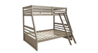 Lettner Gray Wood Twin Over Full Bunk Bed & Under Bed Storage