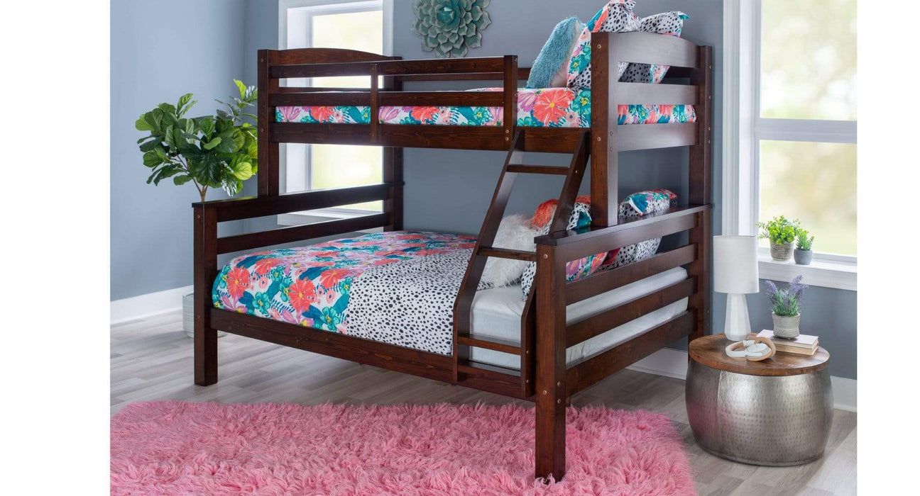 Levi Brown Wood Twin Over Full Bunk Bed