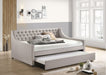 Lianna Gray Fabric Full Day Bed With Trundle