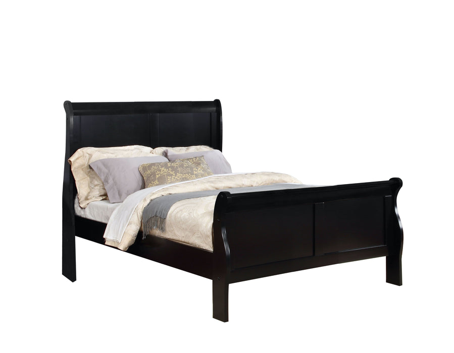 Louis Philippe Black Wood Twin Bed