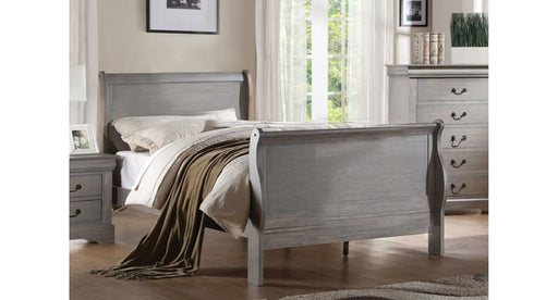 Louis Philippe Gray Wood Twin Bed