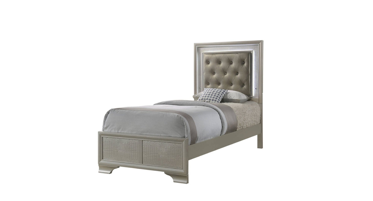Lyssa Brown Wood And Upholstered Twin Bed