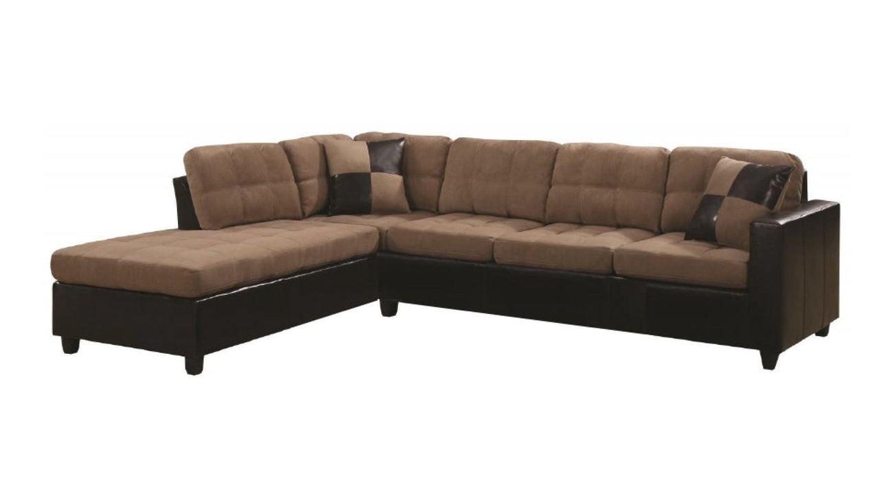 Mallory Brown Microfiber Sectional Sofa