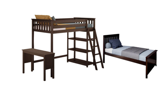 Max and Lily Brown Wood Twin Bunk Bed