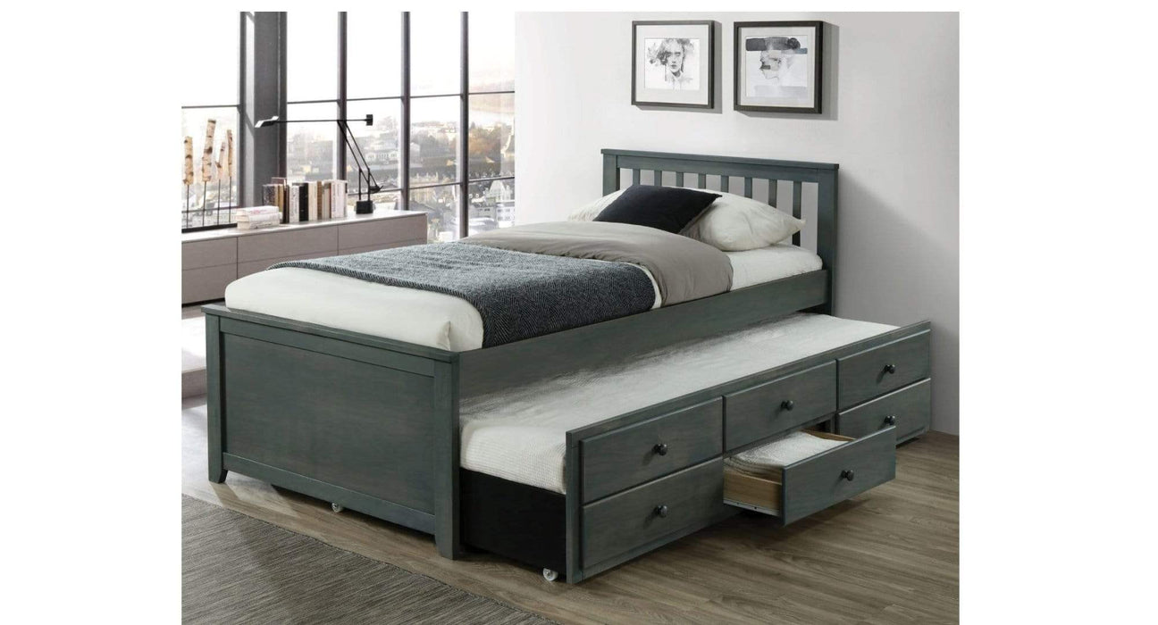 Maya Gray Wood Twin Bed & Trundle
