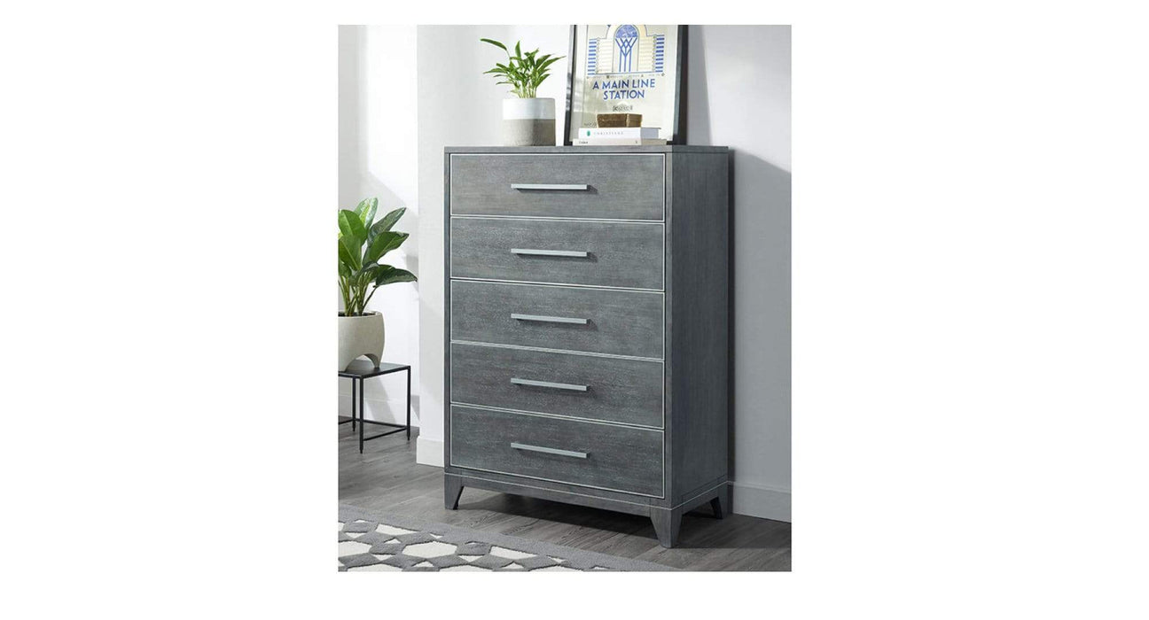 Memphis Gray Wood Chest Of Drawers
