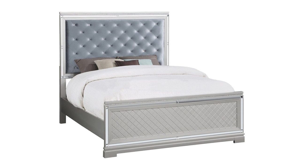 Mercury Silver Wood And Upholstered California King Bedroom Set