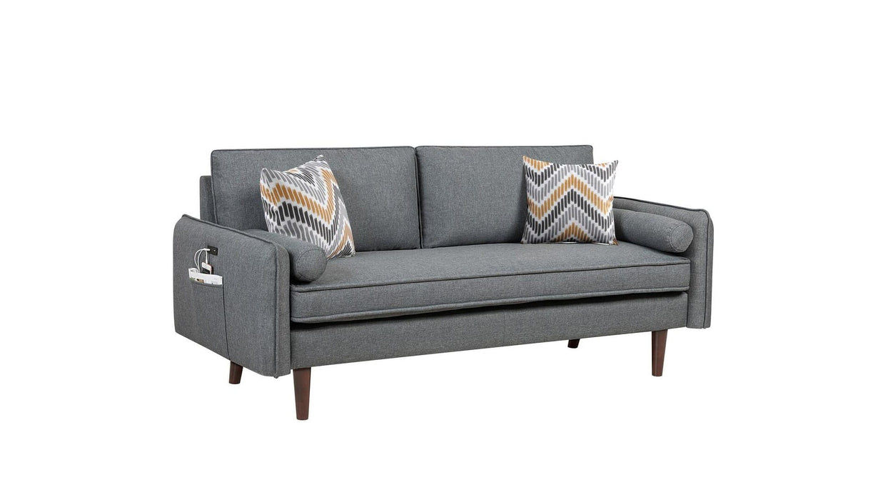 Mia Gray Linen Blend Living Room Set
