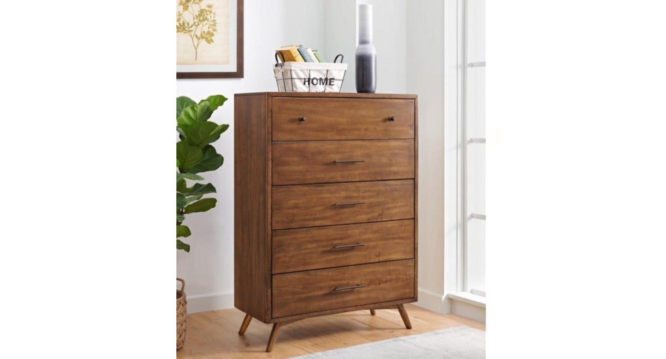 MidCentury Modern Brown Wood Chest Of Drawers