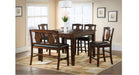 Napa Brown Wood Counter Height 6pc Dining Table, Chair & Bench Set
