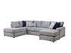 Oasis Flagstone Gray Fabric Sectional Sofa