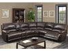Olivia Brown Faux Leather Power Recliner Sectional