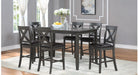 Palm Springs Gray Wood Bar Height 7pc Dining Table & Chair Set