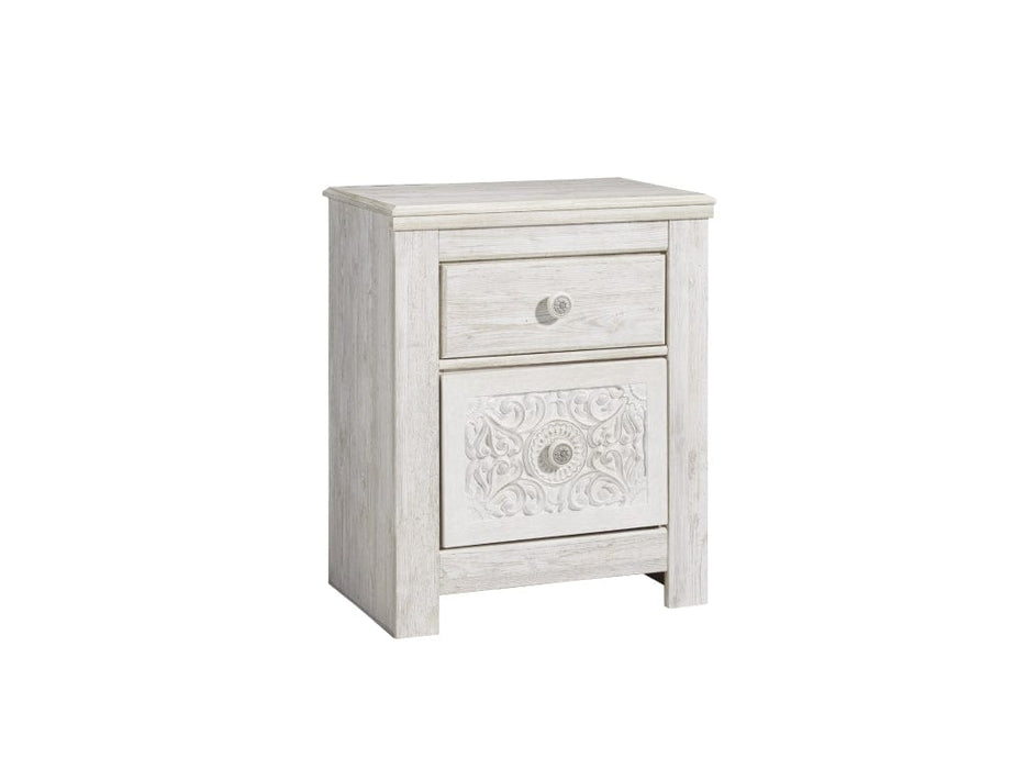 Paxberry White Wood Nightstand