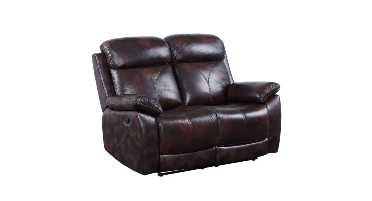 Perfiel Brown Leather Match Reclining Loveseat