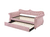 Pink Velvet Twin Day Bed With Trundle