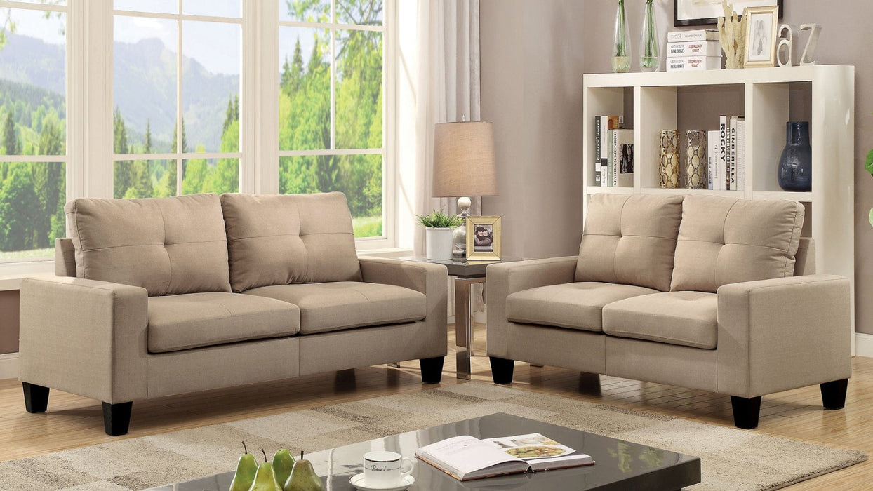 Platinum II Beige Linen Blend Living Room Set