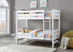 Ronnie White Wood Twin Over Twin Bunk Bed
