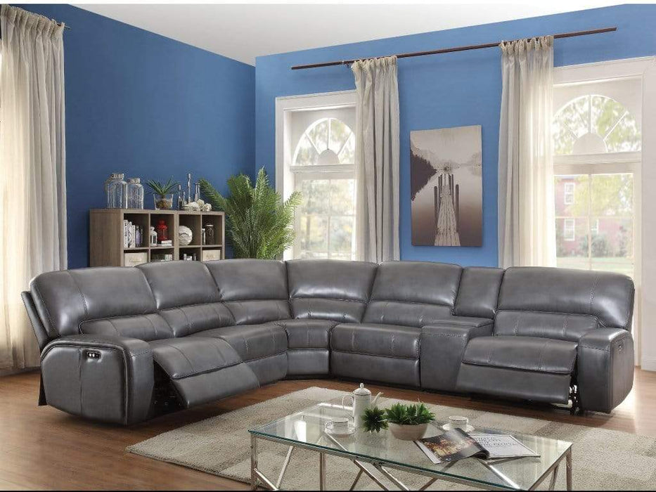 Saul Gray Fabric Power Recliner Sectional