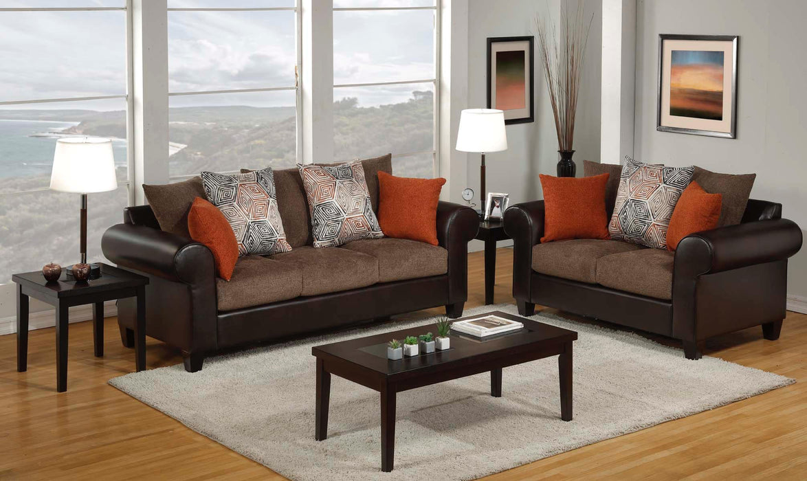 Siesta Brown Fabric Living Room Set