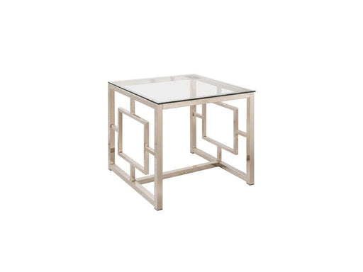 Silver Metal End Table