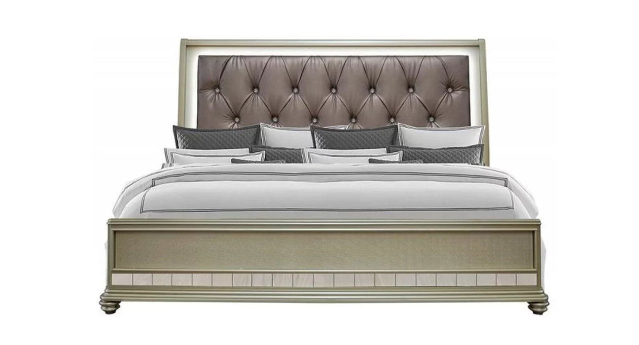 Soho Gray Wood And Upholstered Queen Bedroom Set