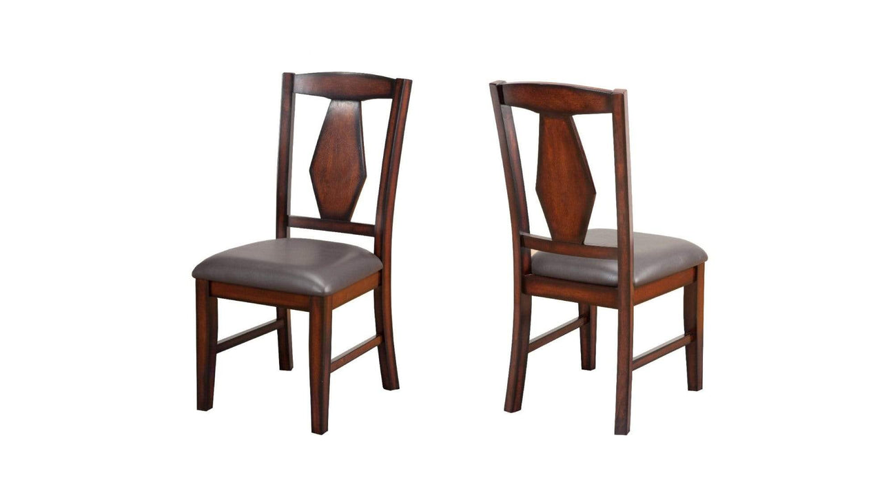 Tuscan Brown Wood Standard Height 7pc Dining Table & Chair Set