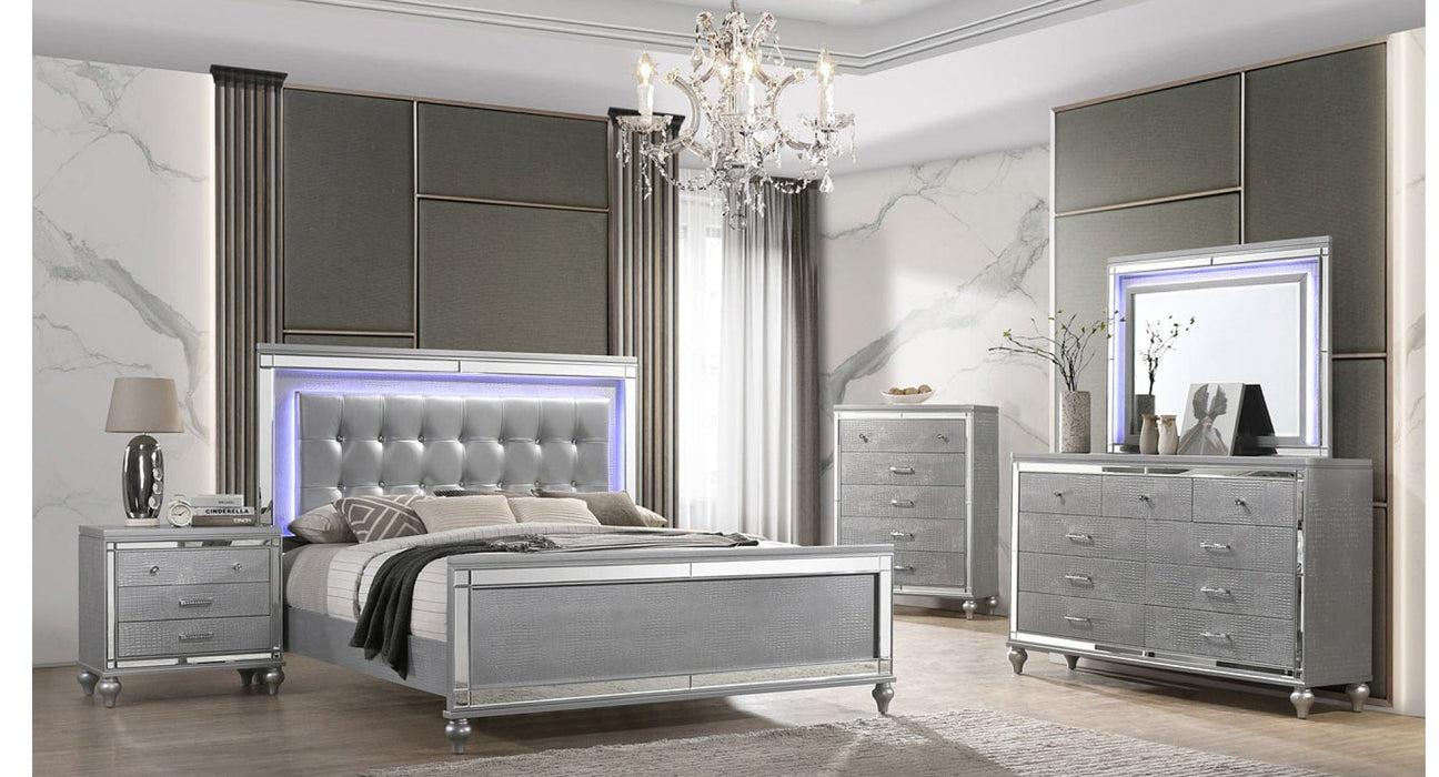 Valentino Silver Wood Queen Bedroom Set