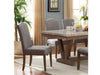 Vespar Brown Wood And Upholstered Standard Height 7pc Dining Table &