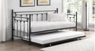 Victoria Black Metal Twin Over Twin Day Bed With Trundle