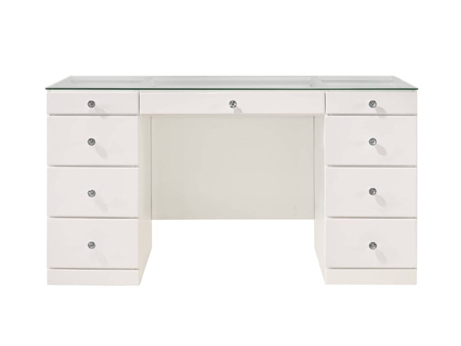 White Wood Vanity Desk