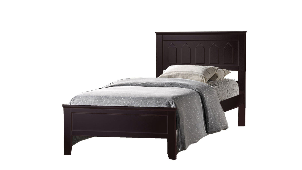 Wooden Platform Brown Wood Twin Bed — Casa Linda Furniture