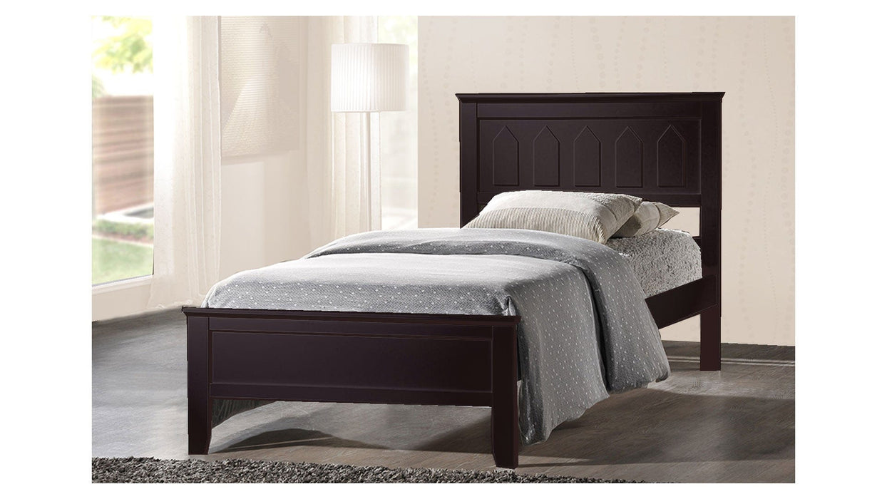 Wooden Platform Brown Wood Twin Bed — Casa Linda Furniture