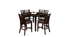 Woodside II Brown Wood And Upholstered Counter Height 7pc Dining Tabl