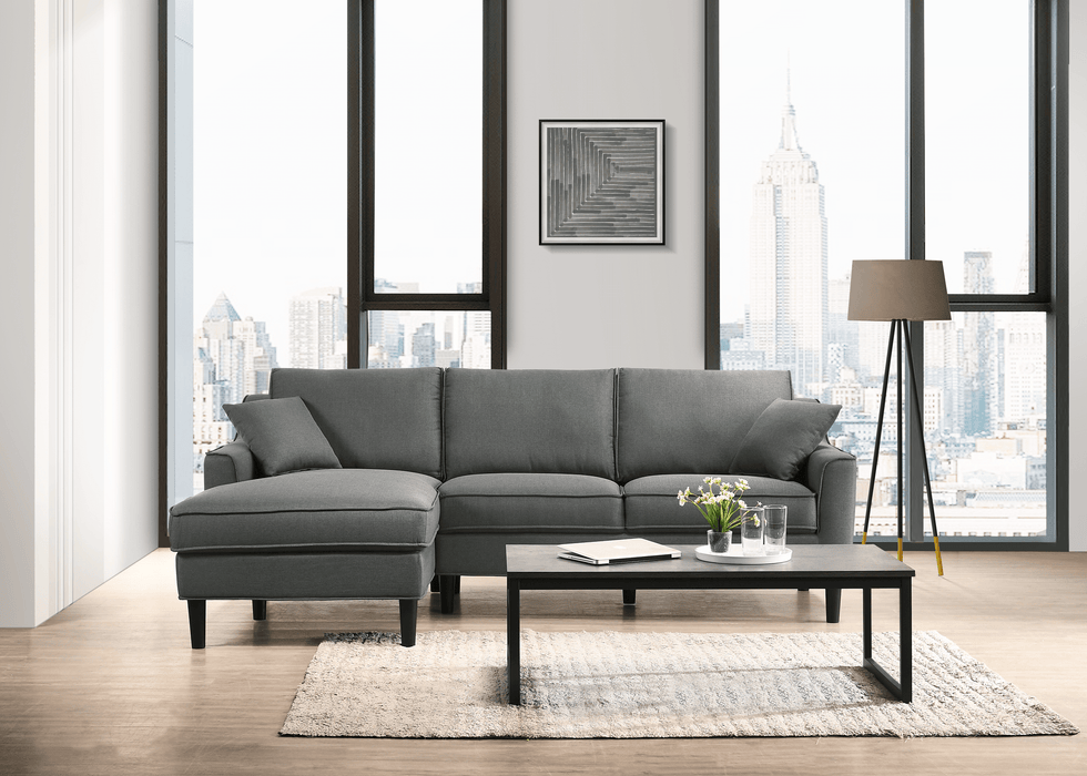 Yuma Gray Polyester Blend Sectional Sofa